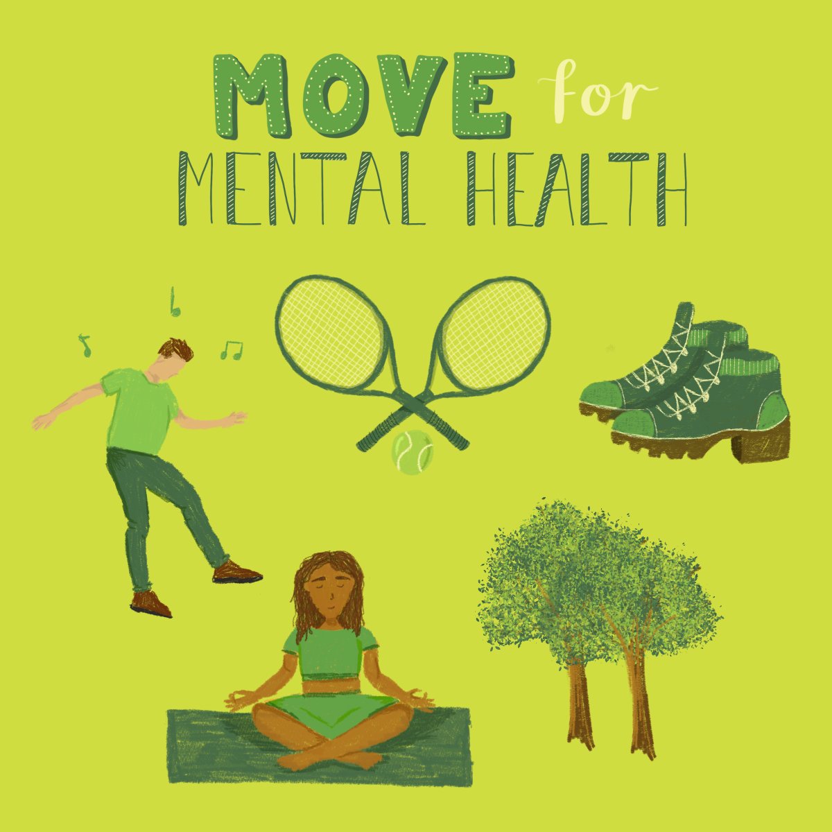 It's #MentalHealthAwarenessWeek so why not bust a move 🕺 take a walk🚶‍♀️do some yoga 🧘 to boost your mood! #MoveForMentalHealth

#mentalhealthawarenessweek #moveformentalhealth #mindfulmovement #momentsformovement #mentalhealth