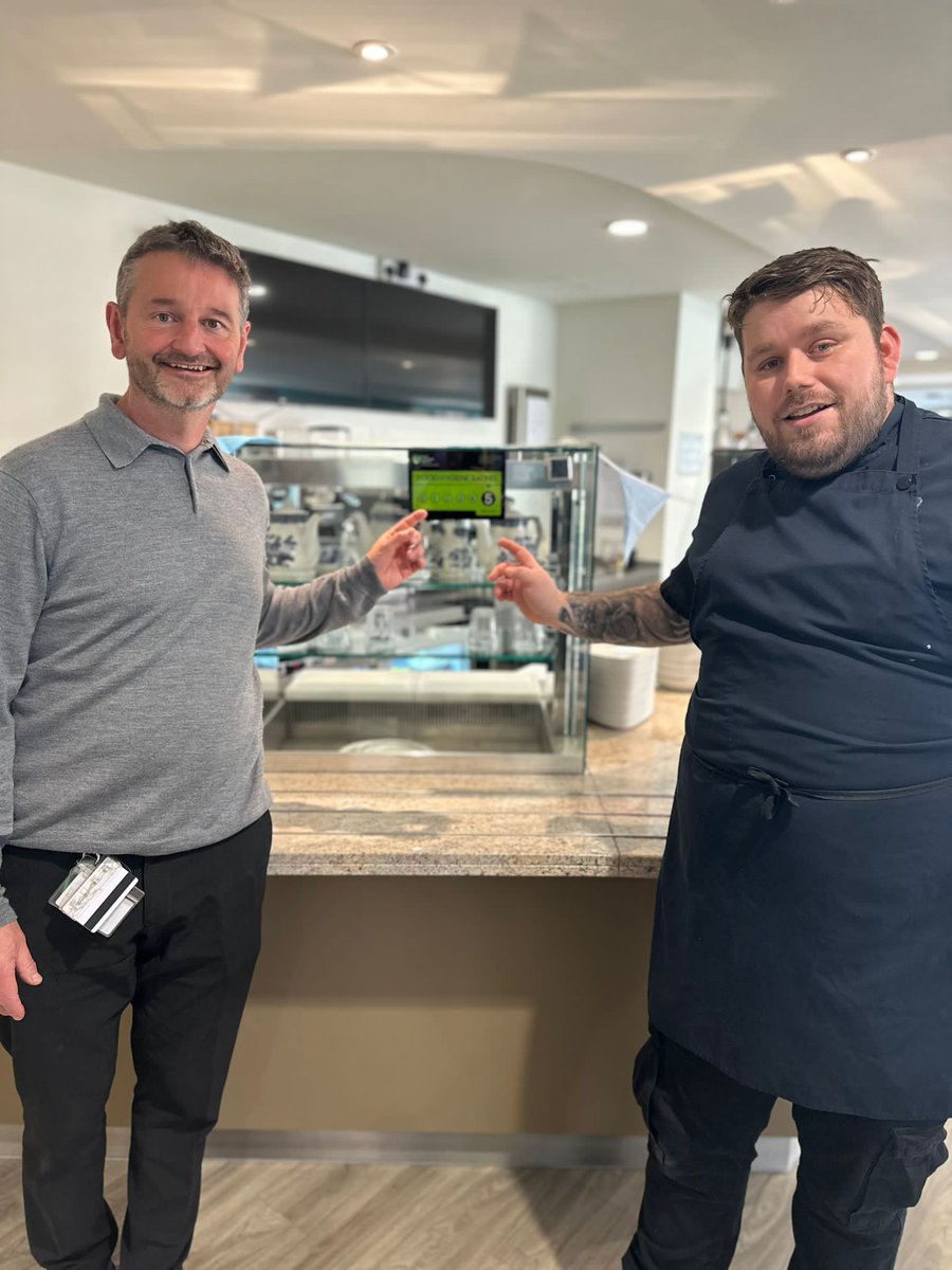 It's ⭐️⭐️⭐️⭐️⭐️ for Belong Newcastle-under-Lyme bistro achieving the top food hygiene rating @foodgov 📷 Mark Smith, Bistro & Catering Manager + Nathan Wilshaw, Chef The Bistro is open to everyone, including the public: belong.org.uk/locations/newc… #NewcastleUnderLyme #AllWelcome