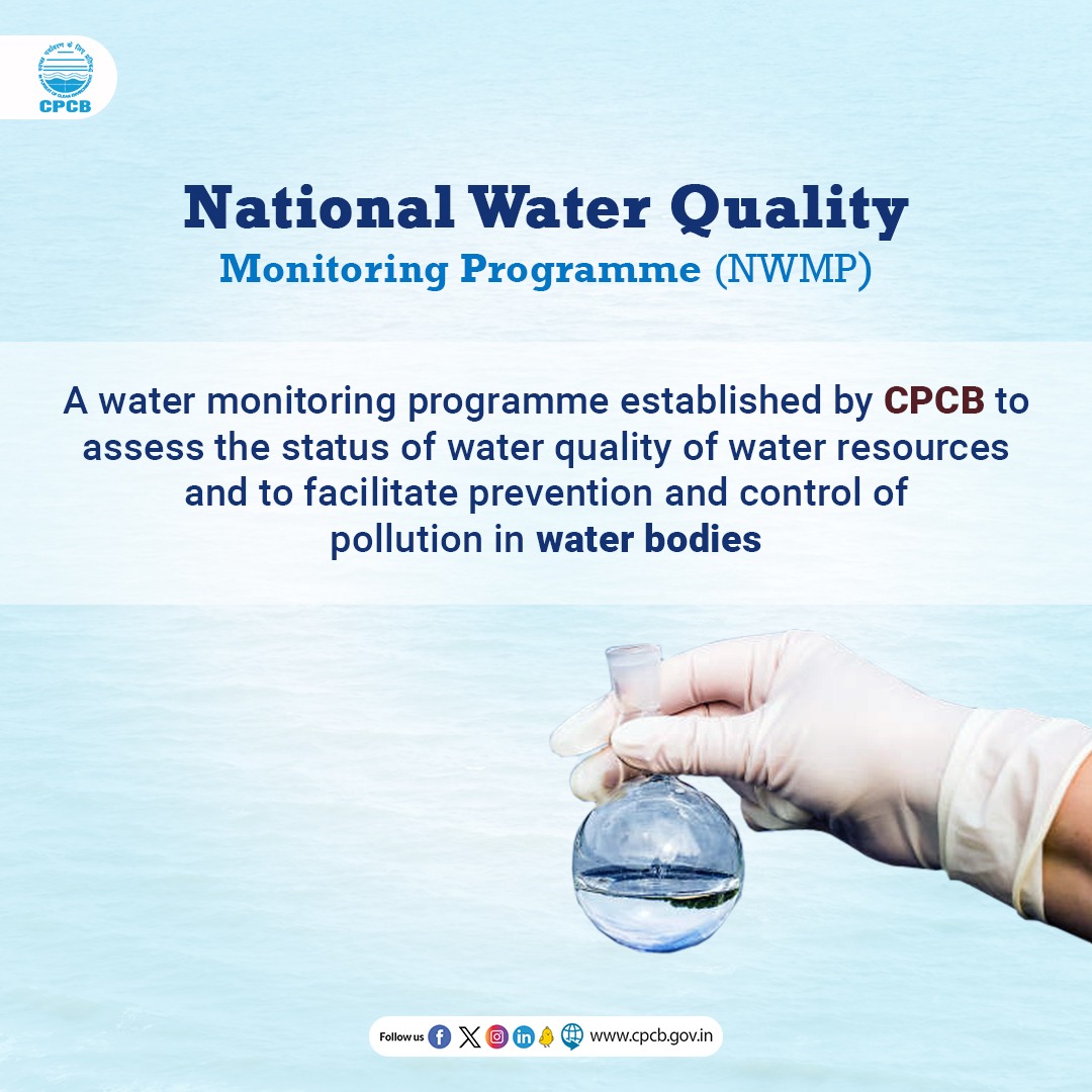 CPCB in collaboration with State Pollution Control Boards/Committees has established a monitoring network of 4,736 locations spread across the country. #WaterQuality #WaterMonitoring #NWMP #WaterQualityMonitoring @moefcc @mygovindia @PIB_India