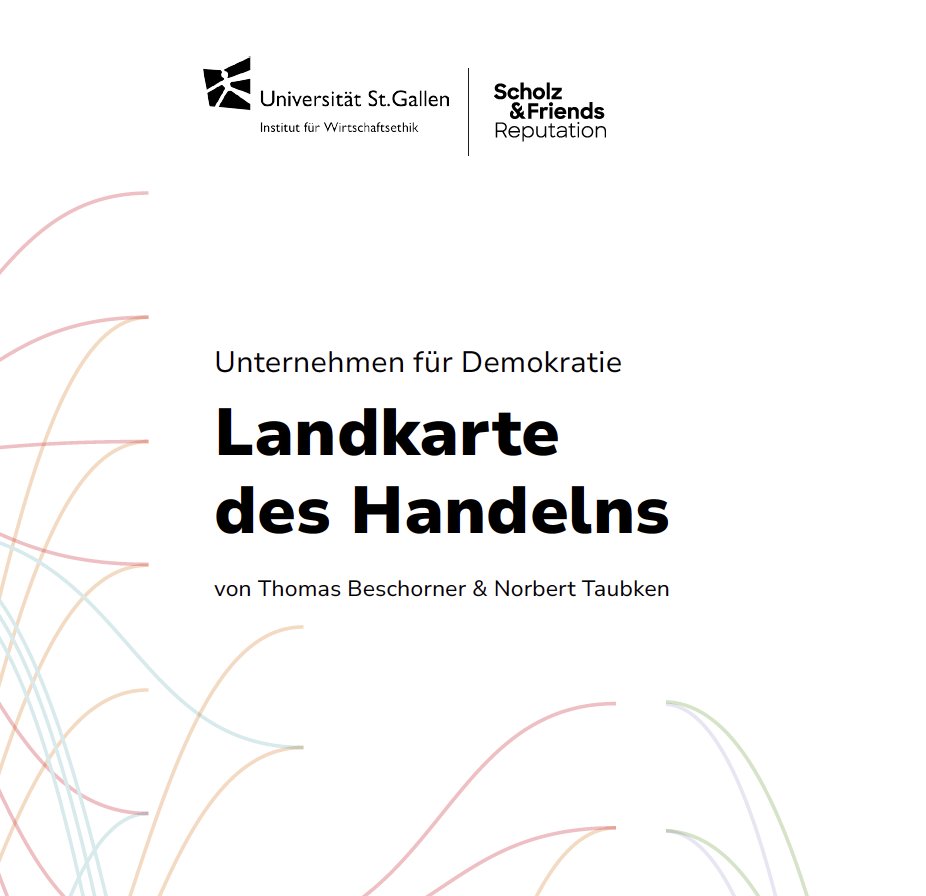 #Unternehmen für #Demokratie. Welche Maßnahmen sind Unternehmen zu empfehlen, damit sie in ein praktisches Handeln kommen?

Die #LandkarteDesHandelns bietet dazu praktische Orientierungen. unternehmen-fuer-demokratie.de

von <a href="/ThBeschorner/">Thomas Beschorner</a> und Norbert Taubken