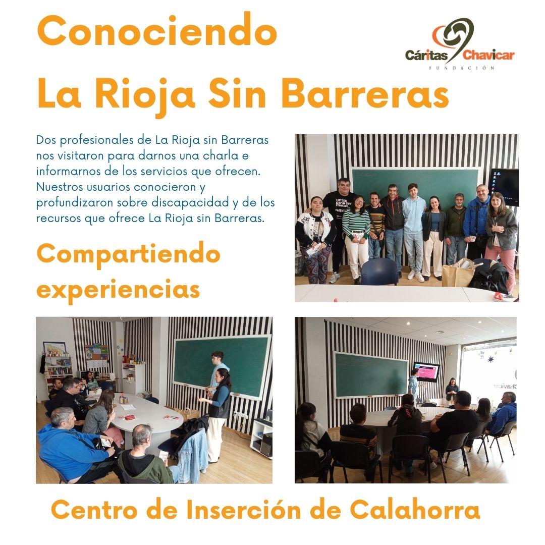 Los participantes en las actividades de nuestro #centro de #inserciónsocial de #Calahorra compartieron con los profesionales de @lariojasinbarreras una charla en la profundizaron conocimientos sobre #discapacidad y #recursos @LRSinBarreras
