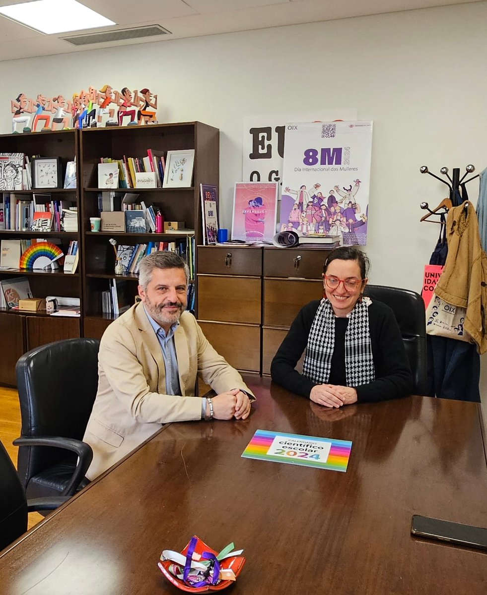 El DG de LGTBI, @juliovalleiscar, se reunió con la Vicerrectora de Diversidad de la Universidad de A Coruña, Cristina López.