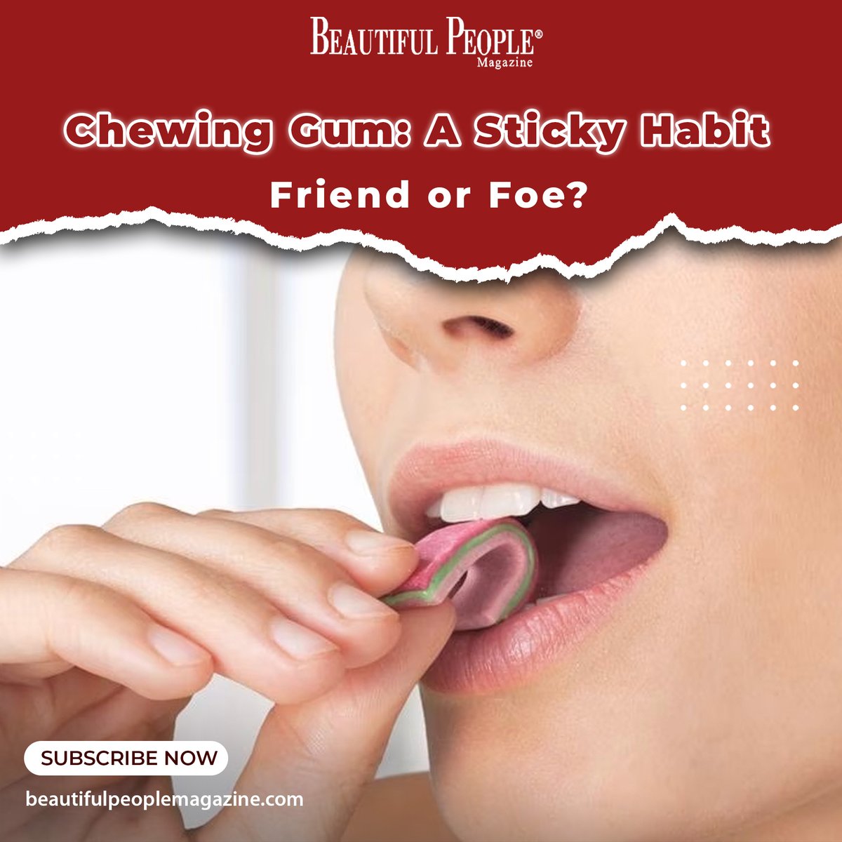 bpgroup2021's tweet photo. Chewing Gum: A Sticky Habit – Friend or Foe?

Read the Full Article Below!
https://t.co/sk2uEHE6cu

#Chewing gum #health #fitness #jaw pain #teeth problem #dental health #stress #breath-freshening #digestive issues #xylitol #temporomandibular joint #anxiety #odor-causing bacteria https://t.co/I6ubbonLNX