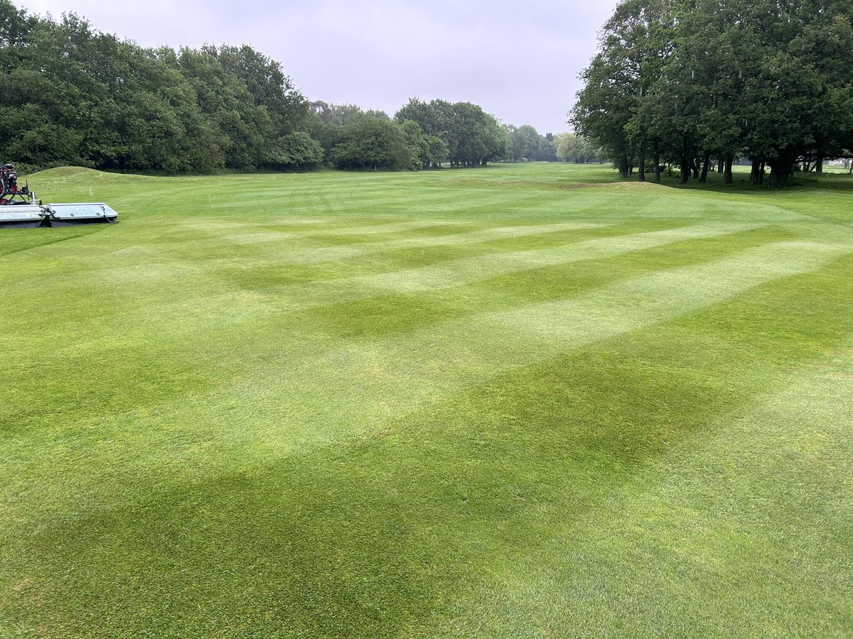 A little @indigrowuk tonic sprayed on our aprons yesterday and come up a treat @Romfordgolfclub @Rlewis45 @indigrowgary @GMAmenity