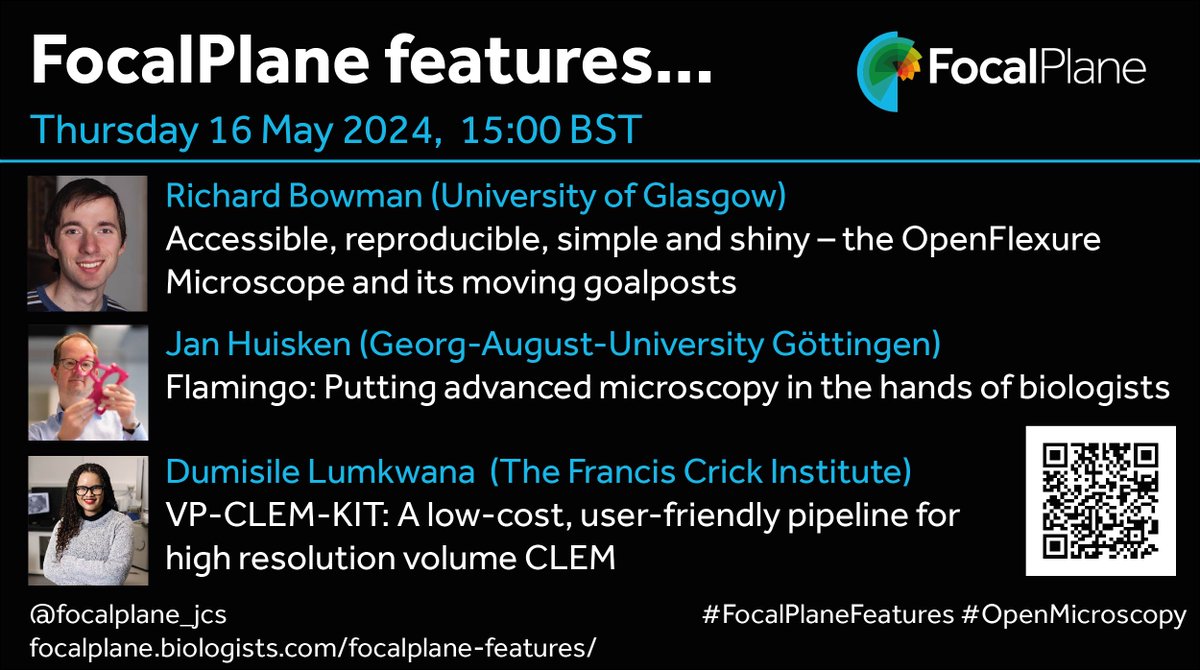 Today's the day! Register here for our #FocalPlaneFeatures webinar on open microscopy and accessible workflows at 15:00 BST: us02web.zoom.us/webinar/regist…