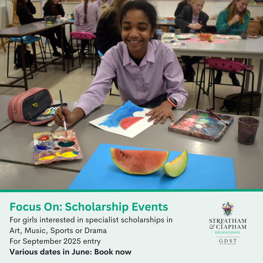 Streatham & Clapham Prep School (@scpsgdst) on Twitter photo Bookings are open for our Focus On: Scholarship Events. Ideal for families with pupils in Year 5 interested in applying for a specialist scholarship at <a href="/SCHSgdst/">Streatham & Clapham High School</a> for 2025 entry.
Register here: schs.gdst.net/events/focus-o… Bookings are open for our Focus On: Scholarship Events. Ideal for families with pupils in Year 5 interested in applying for a specialist scholarship at <a href="/SCHSgdst/">Streatham & Clapham High School</a> for 2025 entry.
Register here: schs.gdst.net/events/focus-o…