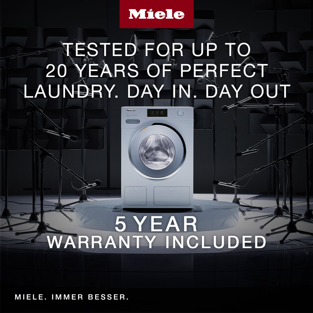 Miele's devotion to detail. Even ultimate performance is nothing without long-lasting reliability! For a limited time, selected Miele laundry appliances now come with a 5 year warranty... ow.ly/EyrS50RFFg4 #mielelaundry #sustainable #mielewarranty #qualityaheadofitstime