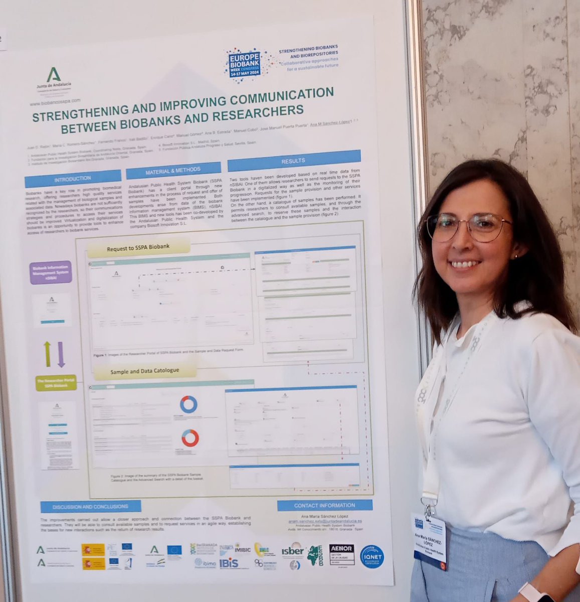 Nuestra compañera @Amara_SL presenta la comunicación 'Strengthening and improving communication between biobanks and researchers' en #EBW24 News.
#somosgranadasalud
@FProgresoysalud 
@PNBB_ISCIII 
@BiobankWeek