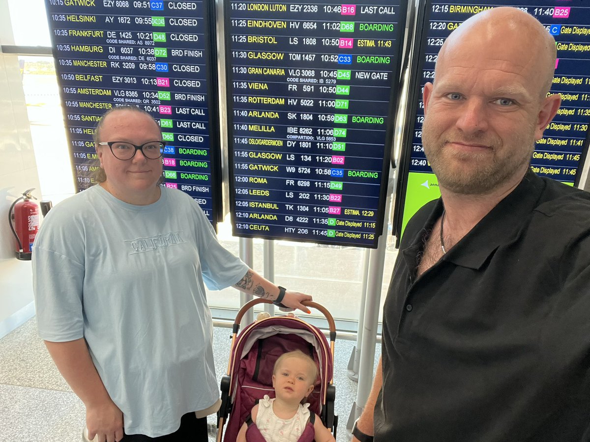 Through security and passport control, waiting at our gate now to fly home 💪✈️ #malagaairport #jet2 #eastmidlandsairport #firstfamilyholiday