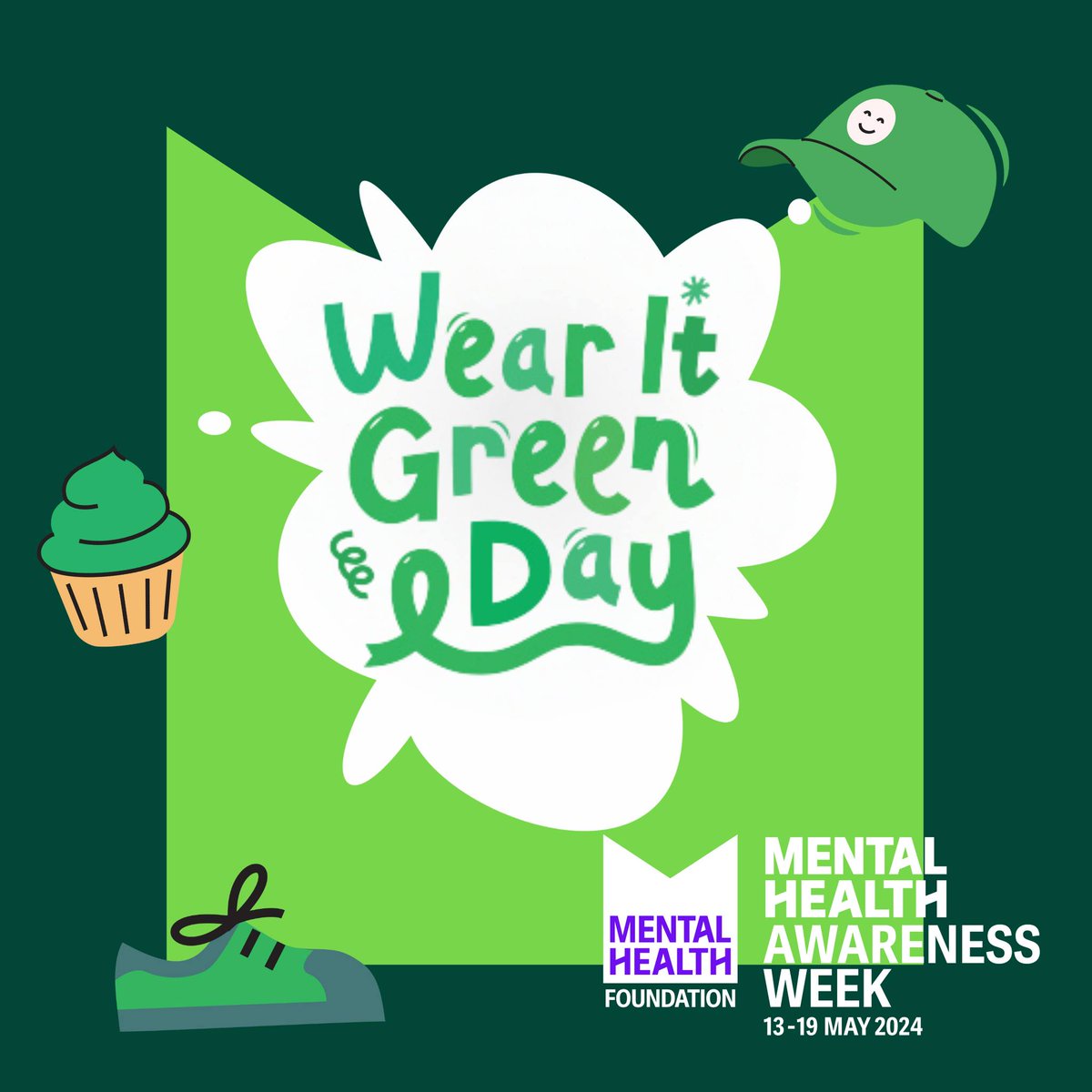 Today is Wear it Green day in aid of Mental Health Awareness Week. If you are wearing Green or taking part in any of the activities send in your pictures 👇 . Find out more about Mental Health Awareness Week here: mentalhealth.org.uk