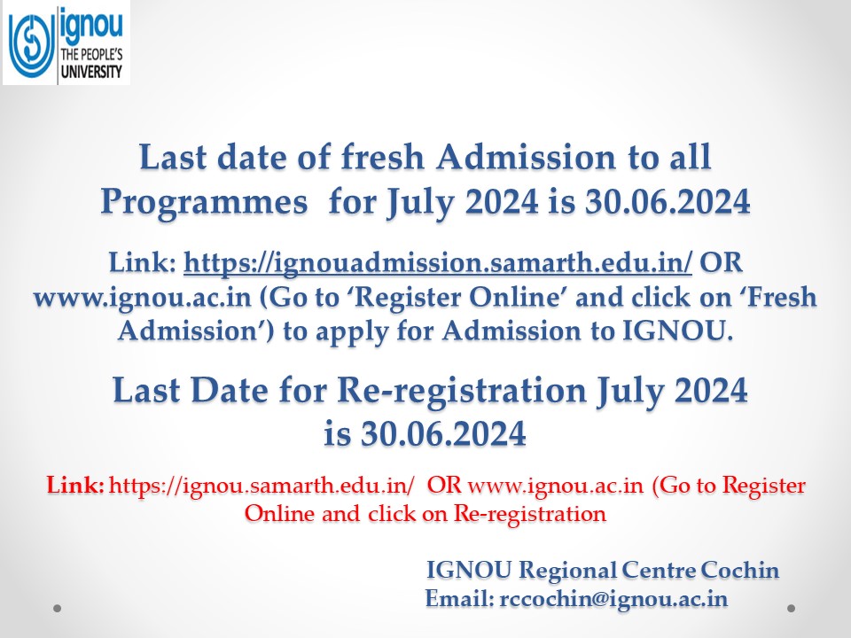 IGNOU RC Cochin (@IGNOU_RC_Cochin) on Twitter photo 2024-05-16 09:28:19