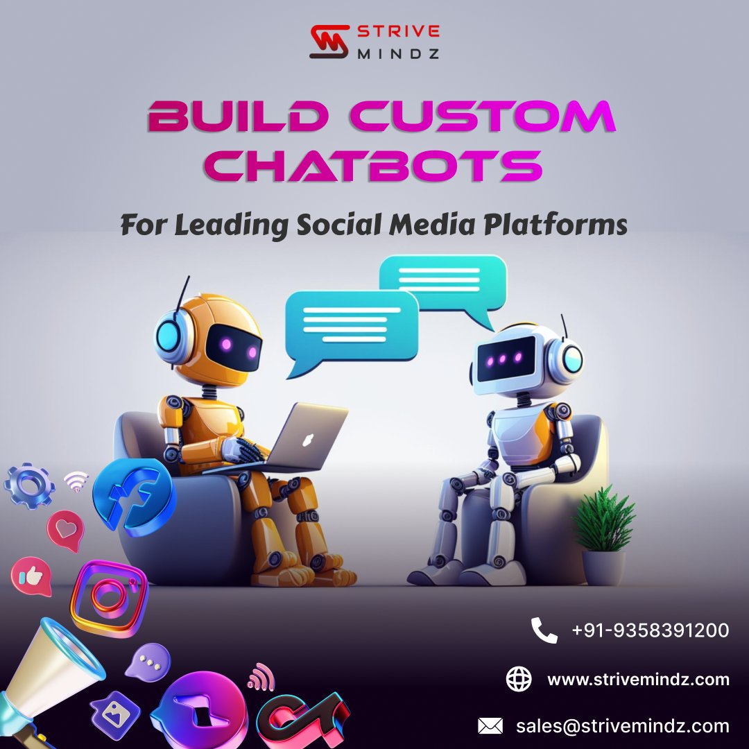 strivemindz's tweet image. Improve Customer Experience Through Our Customized Chatbots Services on Social Channels!
Visit Us - strivemindz.com/chatbot-develo…
#strivemindz #chatbotdevelopmentcompany #chatbotdevelopers #branding  #socialmediabots  #automation #businessgrowth #socialmedia #socialplatforms