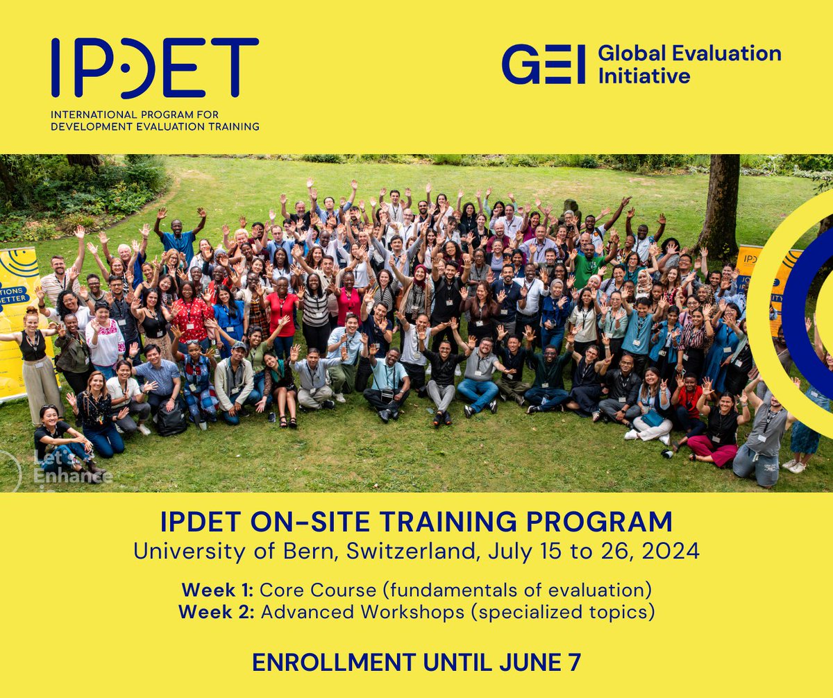 5 reasons to enroll your team in @IPDET_community's M&E summer training program: 1️⃣Top-notch instructors 2️⃣Tailor-made courses 3️⃣Specialized workshops 4️⃣Global networking 5️⃣M&E skills to future proof your organization Level up your team's M&E skills!👉bit.ly/3WpR76J