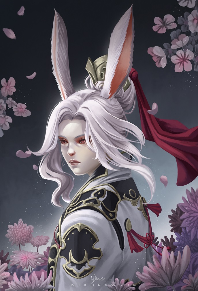 nikdrawson's tweet photo. FFXIV viera sad boi 😭commission! Had a super fun time painting him ❤️! #ffxiv #commission #ffxivart https://t.co/655GOACgyD