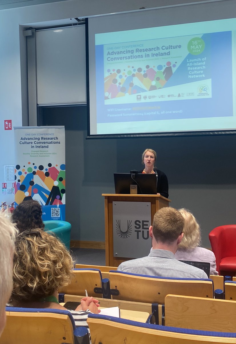 Delighted to attend the “Advancing Research Culture Conversations in Ireland” conference to launch the All-Island Research Culture Network this morning. A warm welcome from Veronica Campbell @SETU_President @reculture_ucd @SETU_Research #ResearchCulture