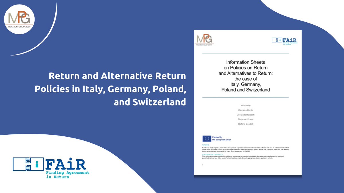 Are you interested in national-level legal and policy insights on assisted voluntary return, forced return, detention, and regularisation programmes?

📚 Check out the new FAIR publication➡️ bit.ly/4bDatJP