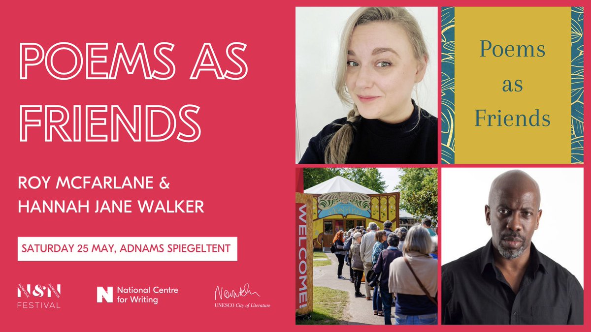 Our next 'Poems As Friends' event is at the wonderful @NNFest on 25th May (10am). Fiona and Michael will be joined by Roy McFarlane and Hannah Jane Walker to share readings and insights on the power of poems as companions. Hope to see you there! nnfestival.org.uk/whats-on/poems…
