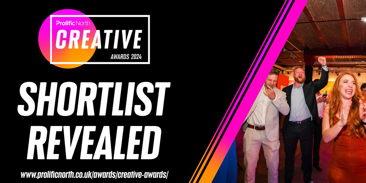 The shortlist for the Prolific North Creative Awards is out now! 🎉 If you made it, congratulations! Check out the shortlist here: loom.ly/h0o5zrU #PNCreativeAwards #Shortlist #CelebrateCreativity #CelebrateTheNorth