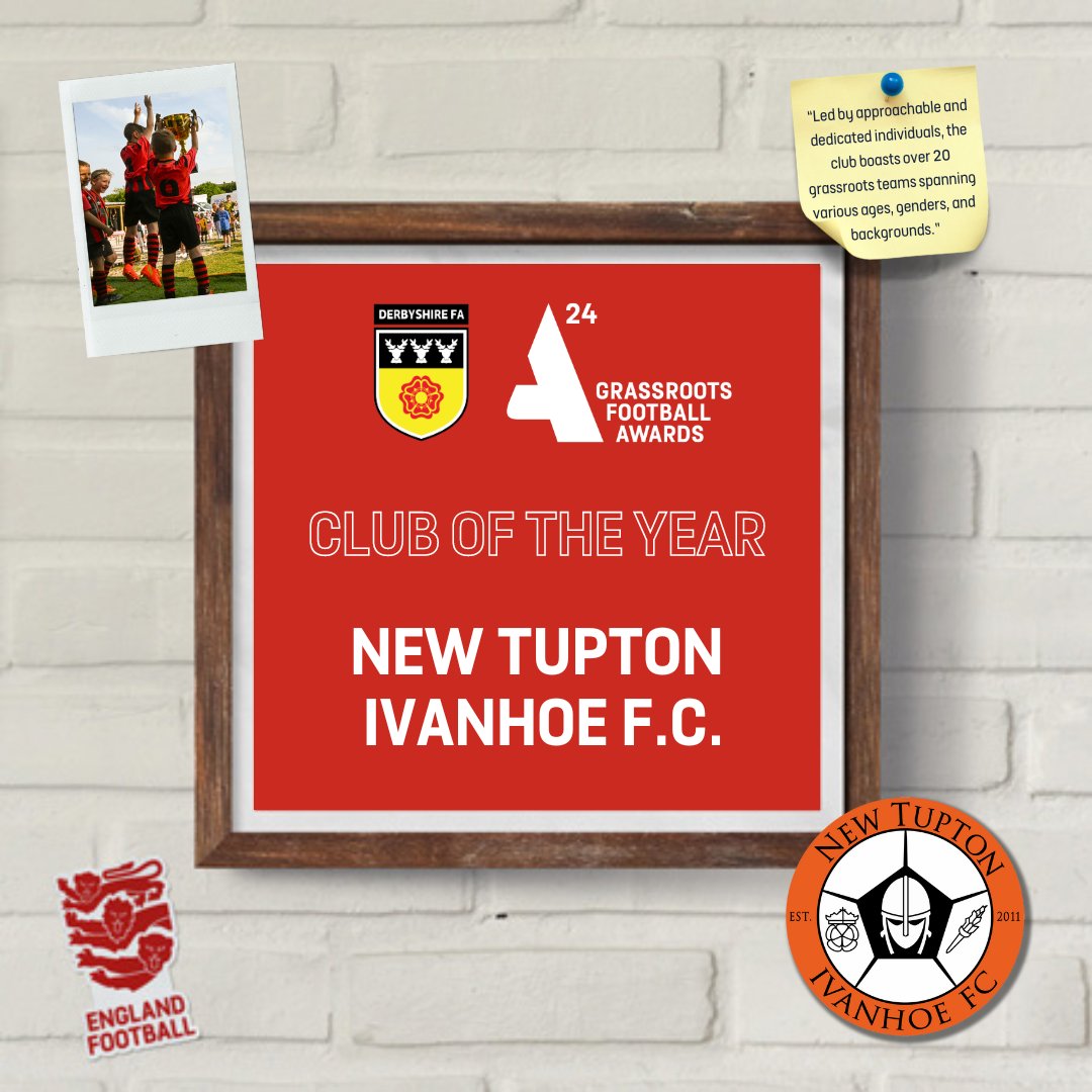 CLUB OF THE YEAR - @TuptonIvanhoeFC 🏆 New Tupton Ivanhoe FC boasts over 20 grassroots teams spanning various ages, genders, and backgrounds, with a primary focus on providing grassroots football to children. #GRFA24