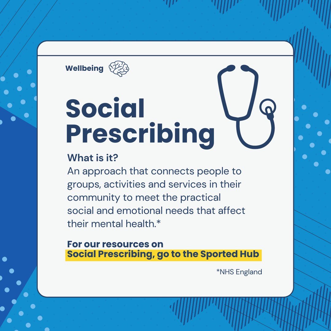 This Mental Health Awareness Week we have new content on the Sported Hub to help support our members and the vital work they do. As a Sported member, you have free access to learn about Social Prescribing and many more topics around Wellbeing on the Sported Hub