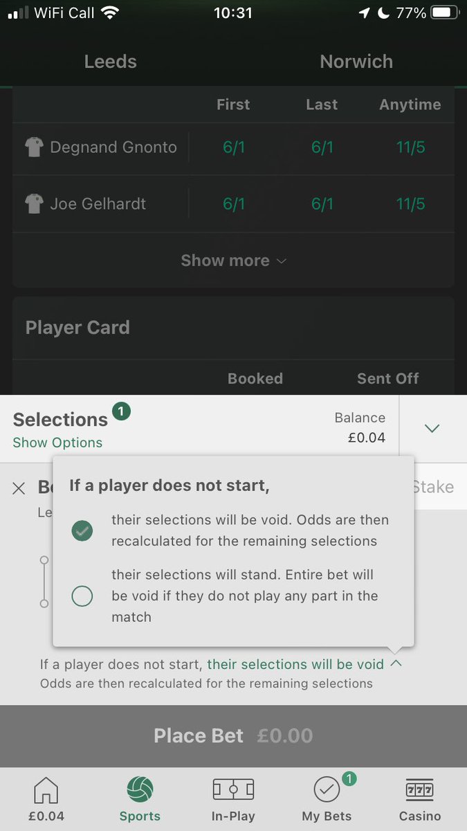 Joshfran16's tweet photo. @jonnywez @bet365 That’s what the mean mate. You can change it from being to standing if the come on https://t.co/FmoctSMPg8