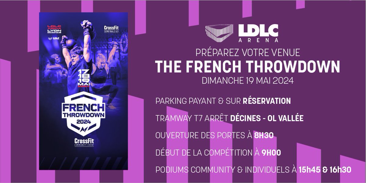 Dernier jour demain pour venir soutenir vos athlètes de CrossFit. 🤝 🕣 Ouverture des portes à 8h30 💪 Début de la compétition à 9h 🥇 Podiums Community & Individuels à 15h45 & 16h30 ℹ️ Toutes les infos pratiques sont disponibles ici ⤵️ olvallee.fr/the-french-thr…