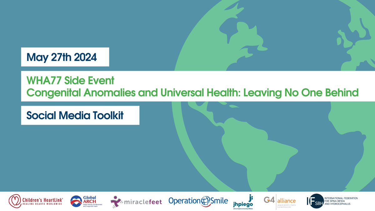 People living with congenital anomalies require access to ongoing multi-disciplinary care. 👉Download the toolkit and join us during the WHA77 side event on May 27th!  ifglobal.org/events/wha77-s… @globalarchorg @Jhpiego @miraclefeet @operationsmile @theG4Alliance @CHeartLink