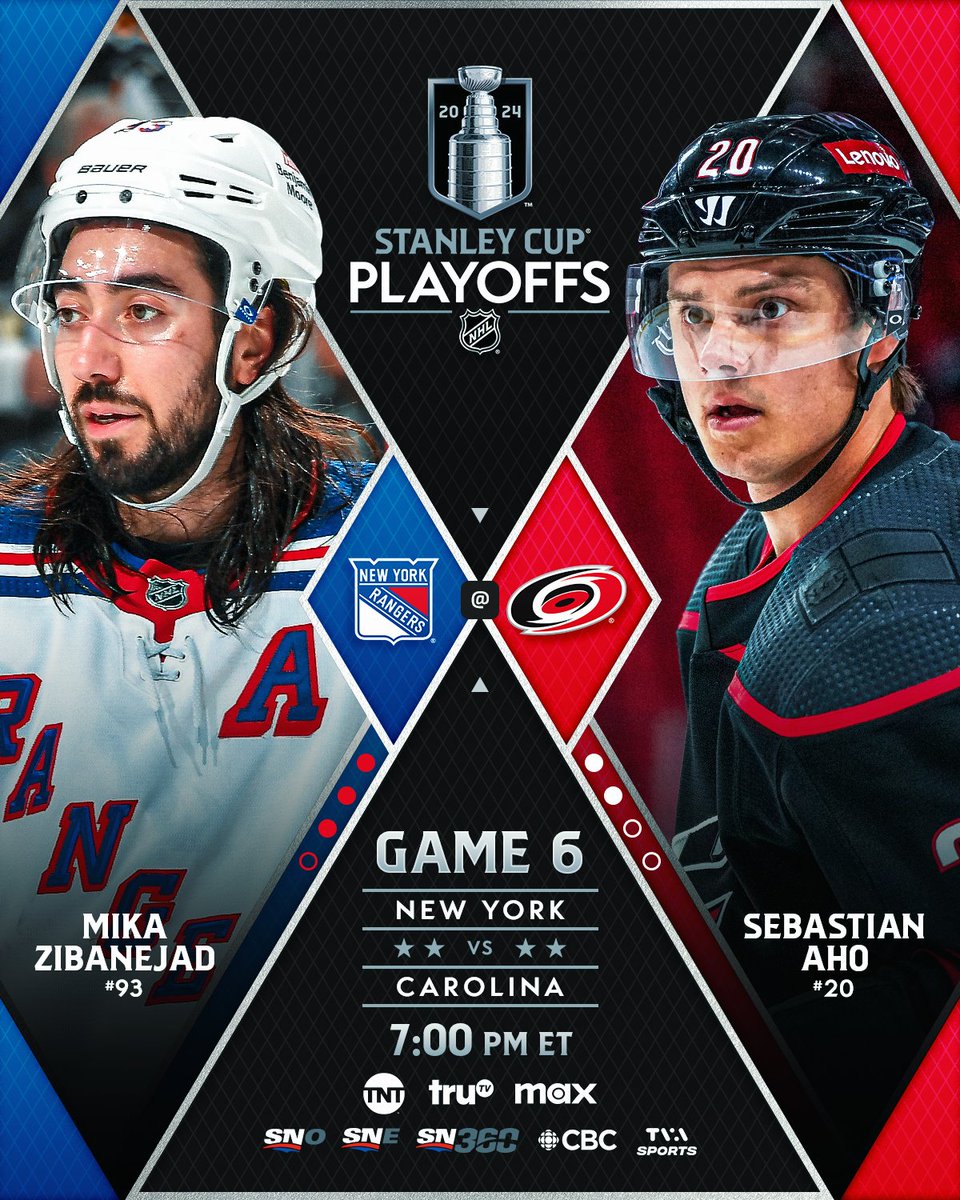 The @Canes will look to force #Game7 tonight in front of fans at PNC Arena while the @NYRangers look to move one round closer to the #StanleyCup Final. #NHLStats: media.nhl.com/public/news/18…