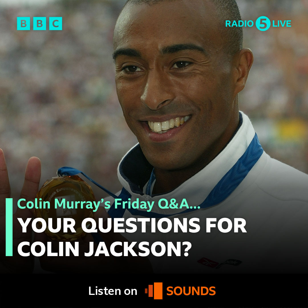 Welsh athlete @ColinJackson won 21 medals across the Olympics, World Championships, European Championships & Commonwealth Games - 12 of which were gold 🥇 He’ll be in the hot seat with @ColinMurray from 3pm on Friday, answering your questions. 🚨 Leave your questions below ⬇️