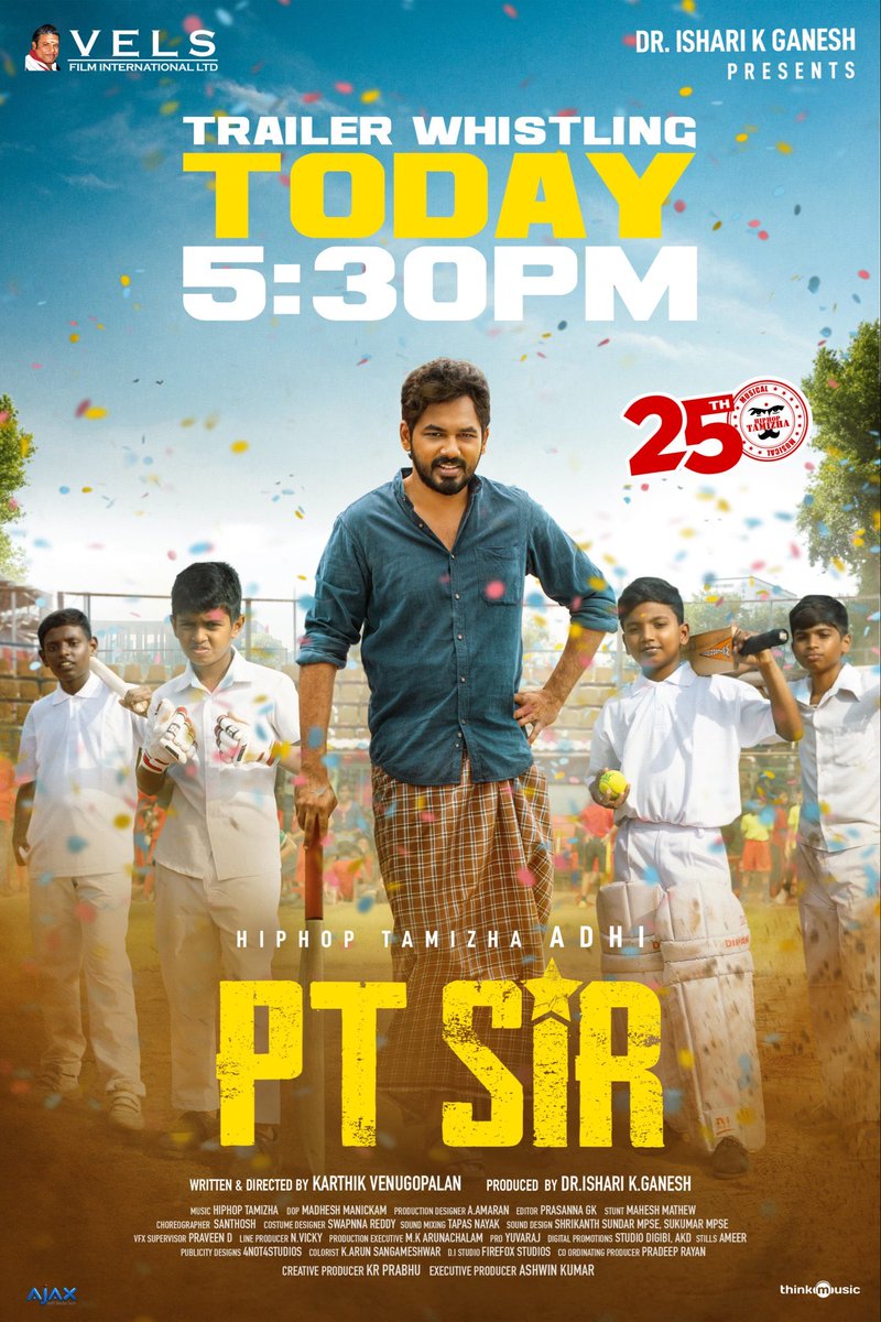 #PTSir - Trailer From Today @ 5:30 PM #HiphopTamizhaAdhi #HipHopTamizha #PTSirTrailer