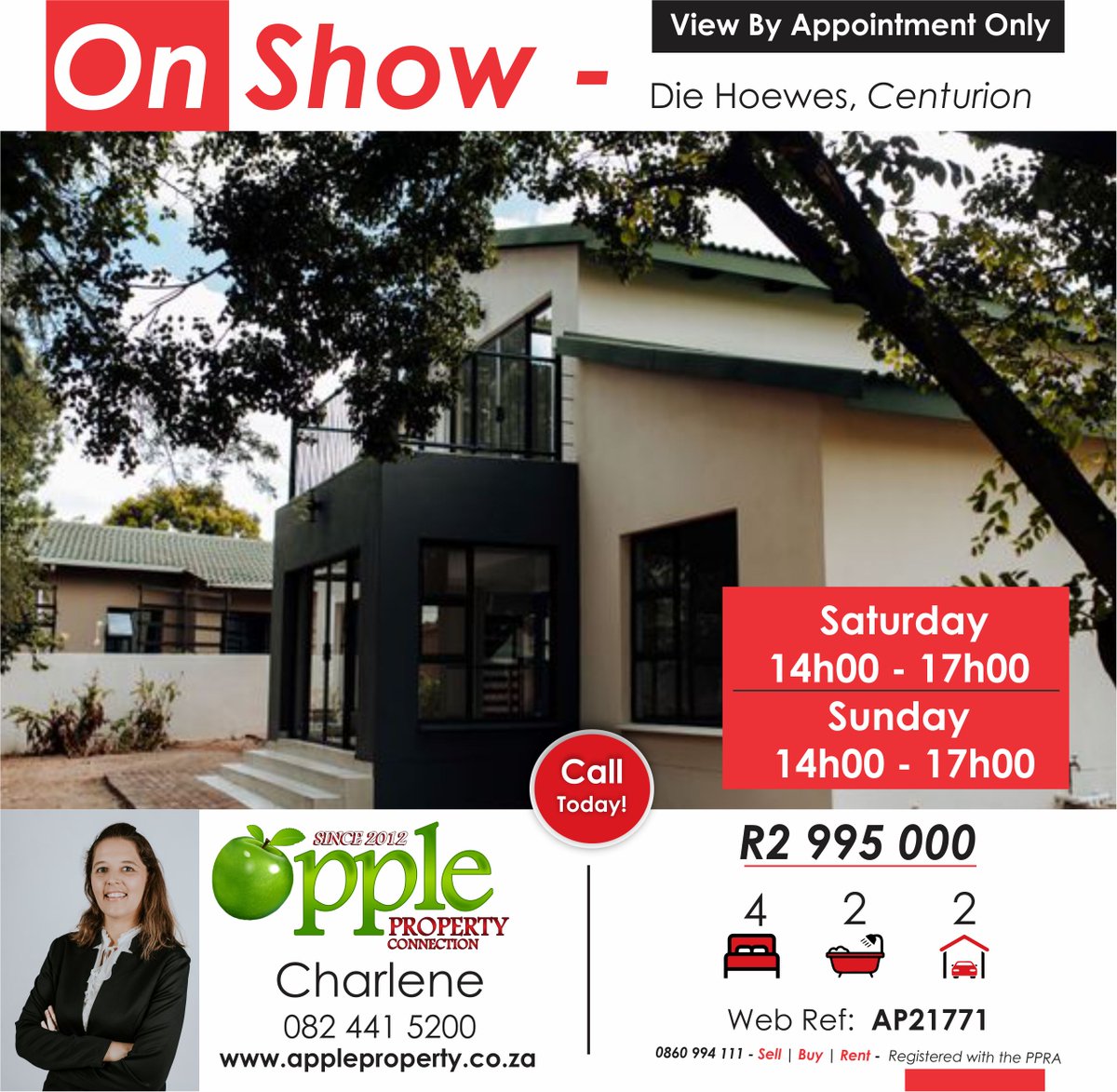 😎CHECK IT OUT!
🎉ONSHOW
#forsale
#centurion #nationwide #ApplePropertyConnection
0860 994 111 | appleproperty.co.za