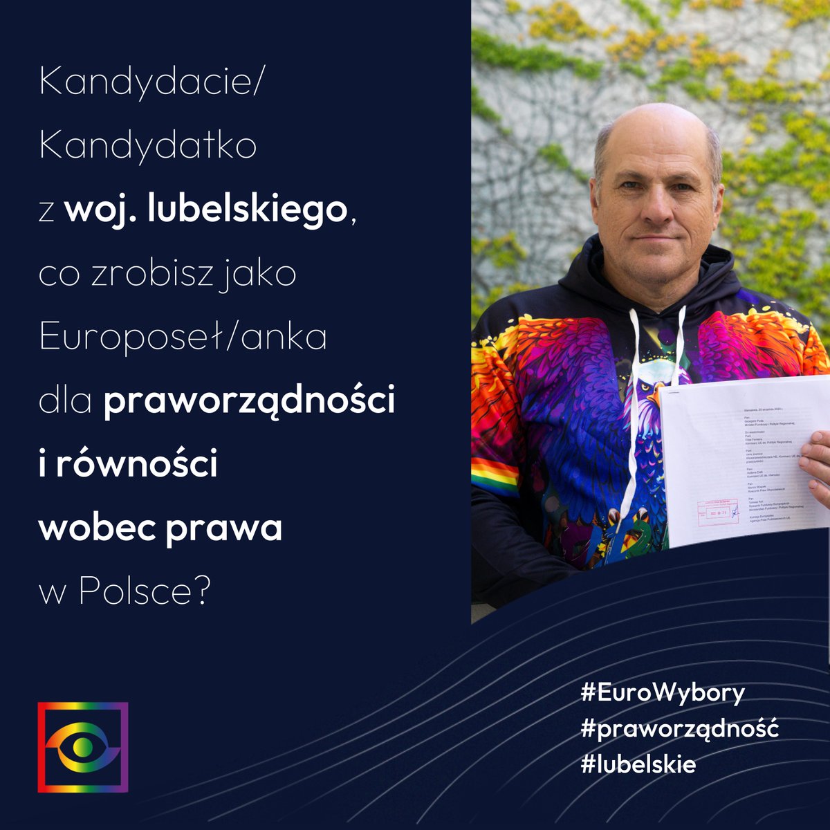 Equality_Watch's tweet photo. 🏳️‍🌈🇪🇺W #lubelskie obowiązuje dyskryminująca Samorządowa Karta Praw Rodziny. Cała #UE powinna być strefą wolną od nienawiści! Pytamy więc: Kandydacie, Kandydatko do #PE co zrobisz dla praworządności i równości wszystkich wobec prawa? 

@WcisloMarta123
@GrabczukK
@S_Cwik https://t.co/LxxM3hjo2e