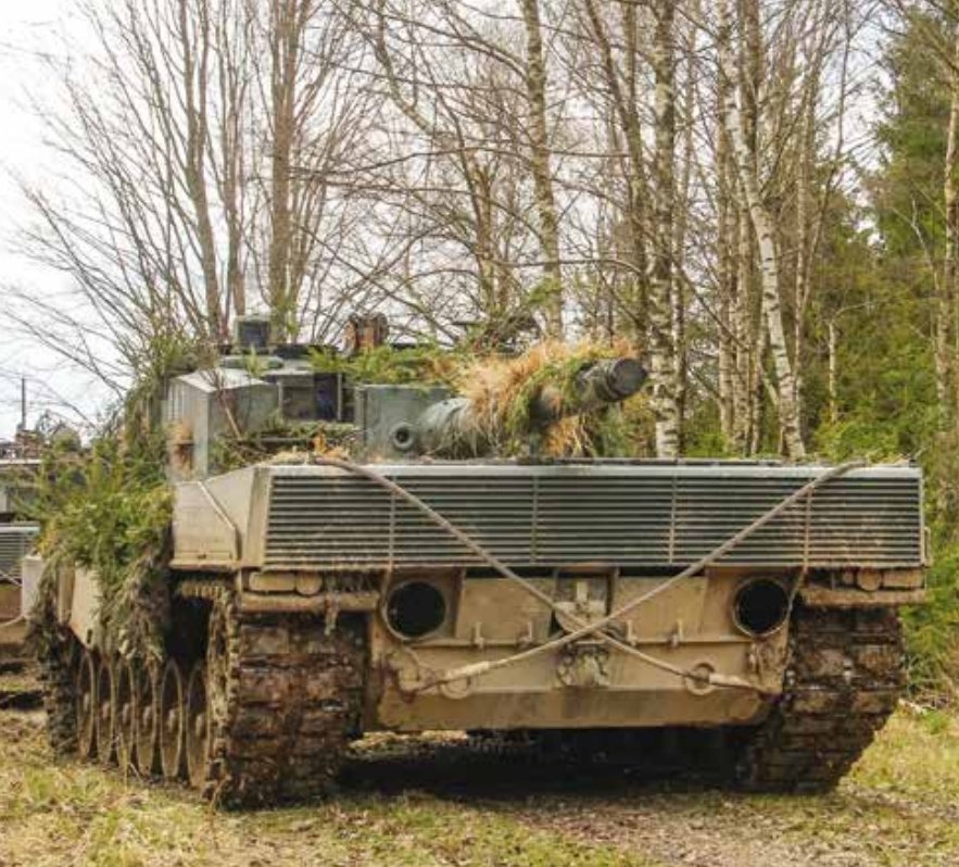 Czech cats. Leopards 2A4 from 73rd tank battalion during recent exercises. Improvised camouflage is a welcomed feature, yet more specialized sets would be more ideal.