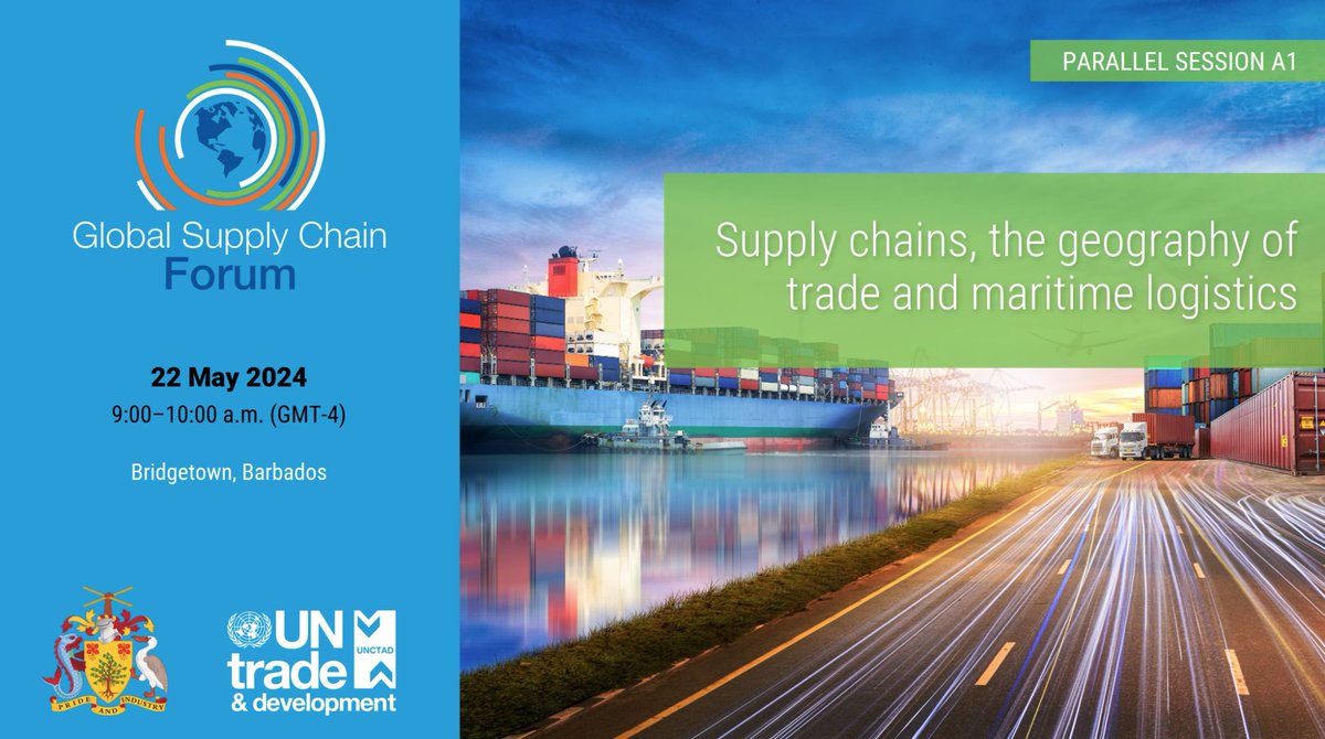 ICS Director (Employment Affairs) Helio Vicente will be part of the panel 'Supply chains, the geography of trade and maritime logistics' taking place at the @UNCTAD Global Supply Chain Forum on the 22 May 2024 in Bridgetown,Barbados. For more information unctad.org/conference/glo…