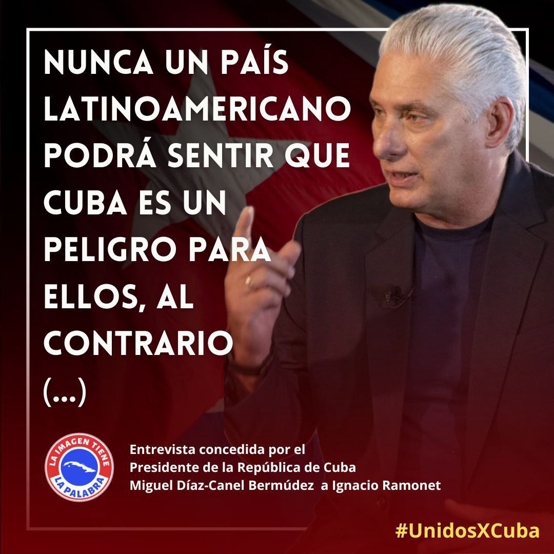 Seguimos cada palabra de nuestro Presidente @DiazCanelB al periodista Ignacio Ramonet. ¡#Cuba no se ha quedado cruzada de brazos nunca! granma.cu/cuba/2024-05-1… #UnidosXCuba #CubaEnPaz #Matanzas