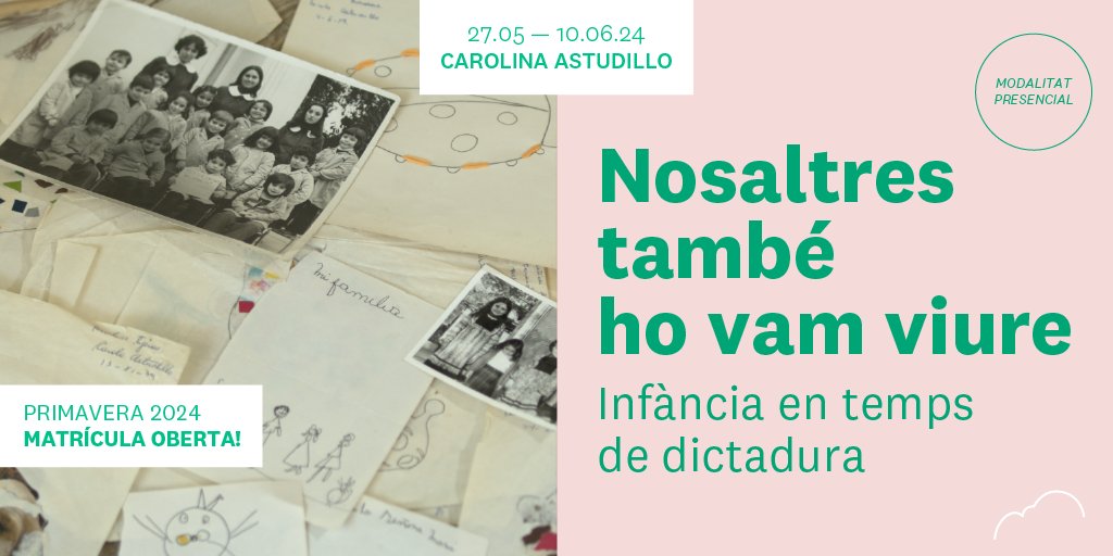 Comencem un curs sobre infància en temps de dictadura amb la cineasta xilena Carolina Astudillo. Explorarem les narratives i testimonis d'infants que van viure la dictadura a través de les obres de cineastes i escriptores llatinoamericanes. ▶️instituthumanitats.org/ca/cursos/nosa…