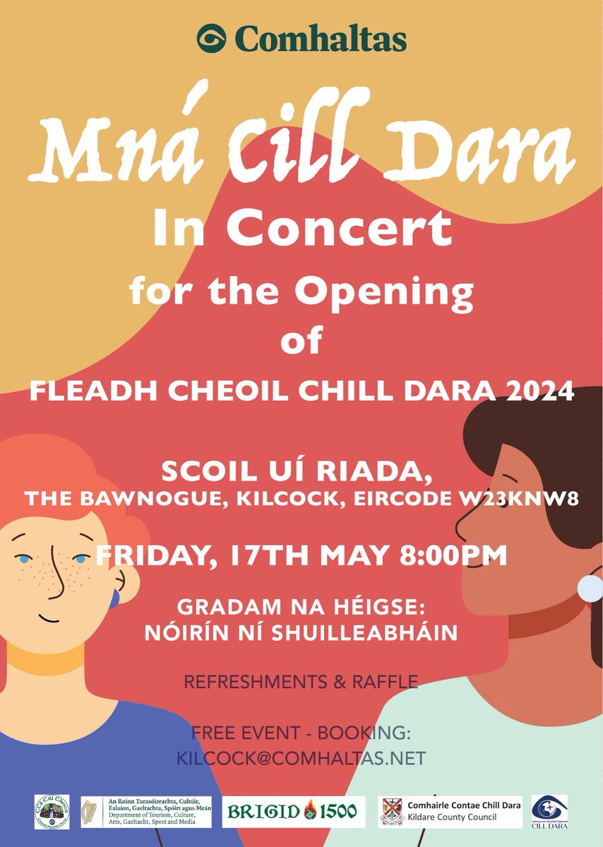 A highlight of Fleadh Chill Dara takes place tomorrow evening, Fri May 17th 8pm. Join us for a celebration of the music of allWomen in #Kildare and in particular we honour one special lady, @osullivannb of @CCELeixlip for her contribution in promoting @Comhaltas and Irish Culture