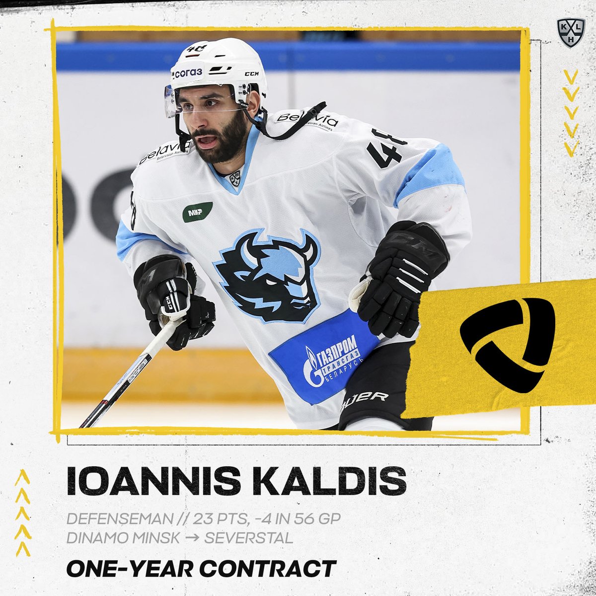 Yanni Kaldis 🇨🇦 will continue his KHL career in Cherepovets.