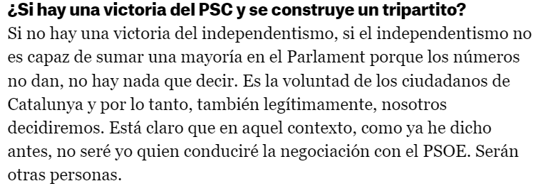 Puigdemont se aferra a una imposible investidura para no marcharse. Y se contradice a sí mismo. Apenas hace un mes dijo que, sin mayoría independentista, él se retiraría: ' Es la voluntad de los ciudadanos de Catalunya'. eldiario.es/1_ad80c6?utm_c… a través de @eldiarioes