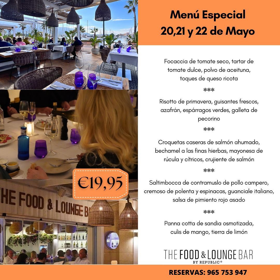 Atentos! 🙌✌️

☀️Porque en The Food & Lounge Bar by Republic tienen una oferta especial.

Reserva su mesa📞 965 753 947 
 - reservas@thefoodandloungebar.com

#marinadedenia #marinadénia  #gastronomía #food