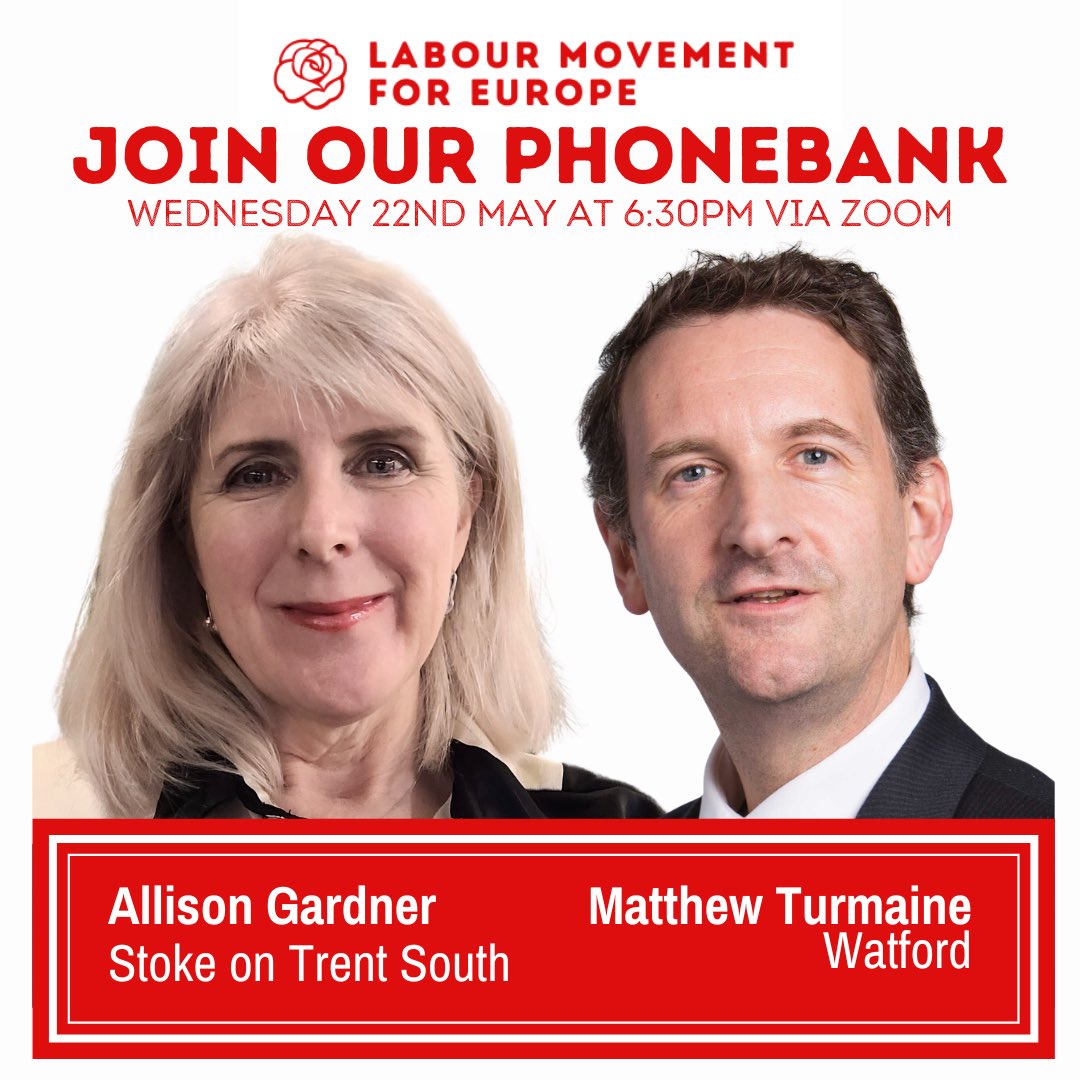 Join us and two of our LME candidates @AllisonCGardner and @Turmaine to be MPs on Wednesday 22nd May between 6:30-7:30pm for a phonebank to support them in the coming General Election. Register here: us02web.zoom.us/meeting/regist…