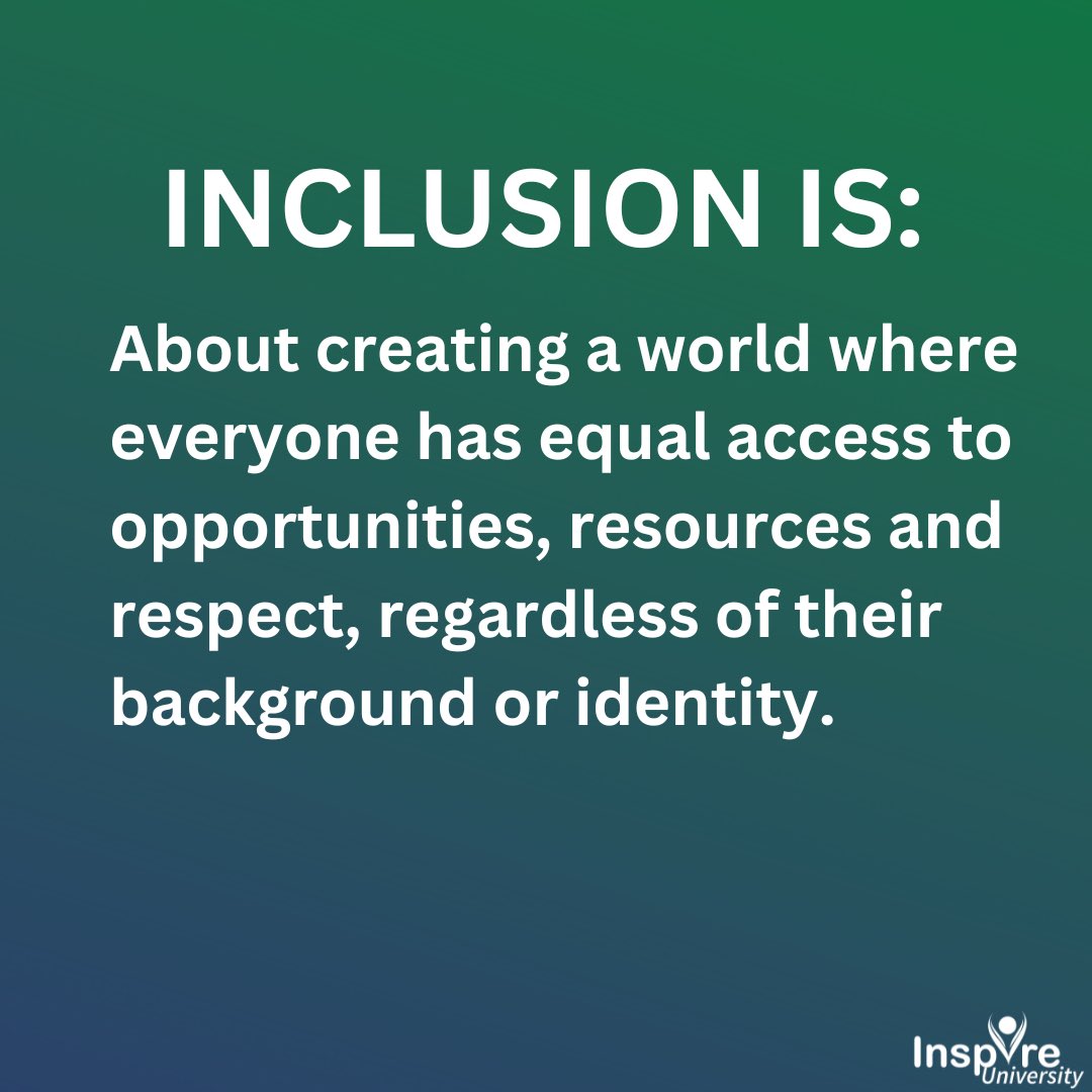 Inclusion is about creating a world where everyone has equal access to opportunities, resources and respect, regardless of their background or identity. #InspireU #DisabilityInclusion #DisabilityAction #InspirationalSpeaker #MotivationalSpeaker