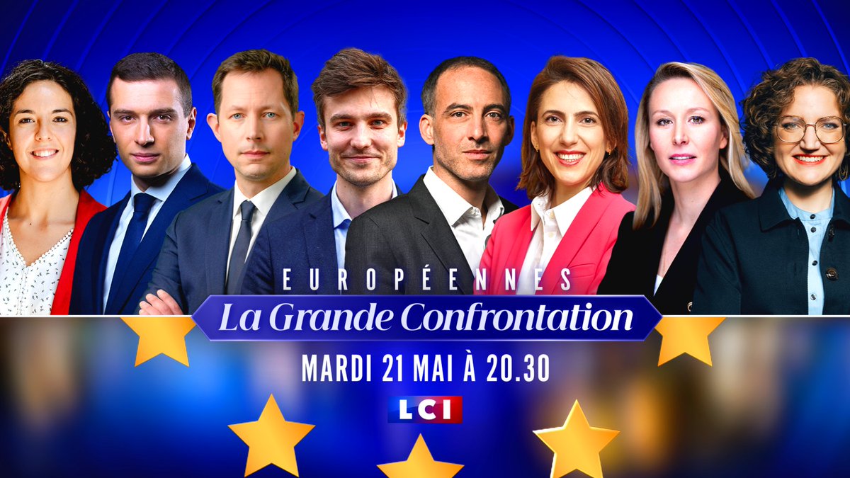 LCI's tweet photo. 🔴𝐄́𝐯𝐞̀𝐧𝐞𝐦𝐞𝐧𝐭 𝐋𝐂𝐈

📅Ce mardi 21 mai, @DavidPujadas présentera le 𝐝𝐞́𝐛𝐚𝐭 𝐞́𝐯𝐞̀𝐧𝐞𝐦𝐞𝐧𝐭 𝐝𝐞 𝐥𝐚 𝐜𝐡𝐚𝐢̂𝐧𝐞 𝐢𝐧𝐟𝐨 dans le cadre des 𝐄𝐮𝐫𝐨𝐩𝐞́𝐞𝐧𝐧𝐞𝐬 avec les 8 principales têtes de liste

📲#LaGrandeConfrontation
⏰Dès 20h30 sur le canal 2⃣6⃣ https://t.co/64pwvvsud1