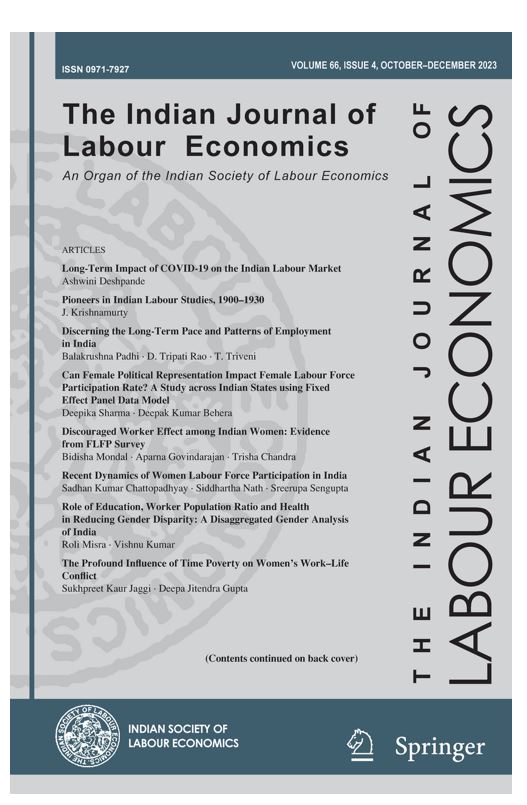 📢Do not miss the latest issue of The Indian Journal of Labour Economics! Volume 66, issue 4 link.springer.com/journal/41027/… Start reading here: Long-Term Impact of COVID-19 on the Indian Labour Market, by Ashwini Deshpande rdcu.be/dH6Ea #SharedIt @isle_india