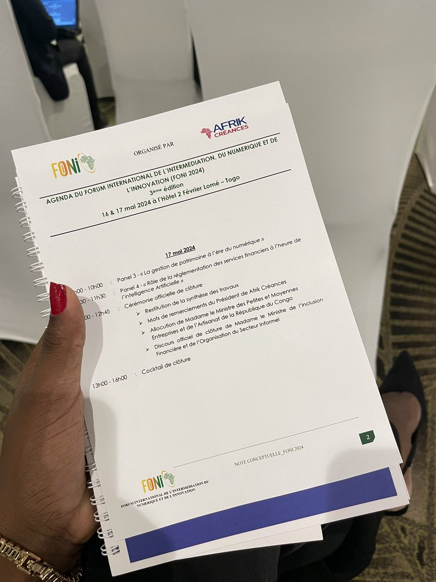 #FONI2024 démarre maintenant 🇹🇬 ✨ Le compte à rebours est lancé pour cette troisième édition du Forum Internationale de l’Intermediation, du Numérique et de l’Innovation . @FoniAfrique @AfrikCreances #AfrikCreances #FONI2024