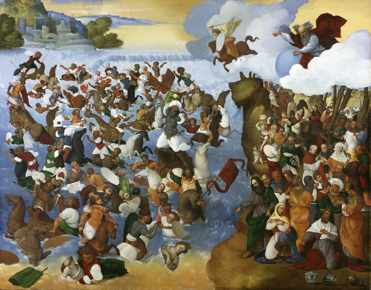 Monumental Work by Ludovico Mazzolino (1480-1528) to Get Necessary TLC The @TEFAF Museum Restoration Fund will help support the #conservation of «The Crossing of the Red Sea » (1521) by the Italian Renaissance artist in the collection of @NGIreland #Renaissance