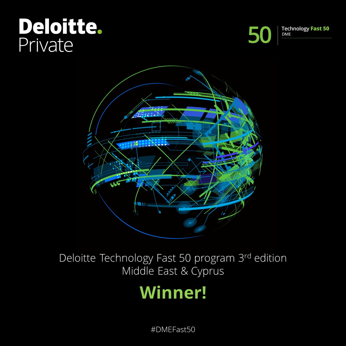❇ Proud to be recognized as a <a href="/Deloitte/">Deloitte</a> Technology Fast 50 winner! Being among the 50 fastest-growing tech companies across the #MiddleEast &amp; #Cyprus is a true testament to #Complytek's vision of growth and impact in the tech space. 

🔗 complytek.ai/newsroom/deloi…

 #DMEFast50