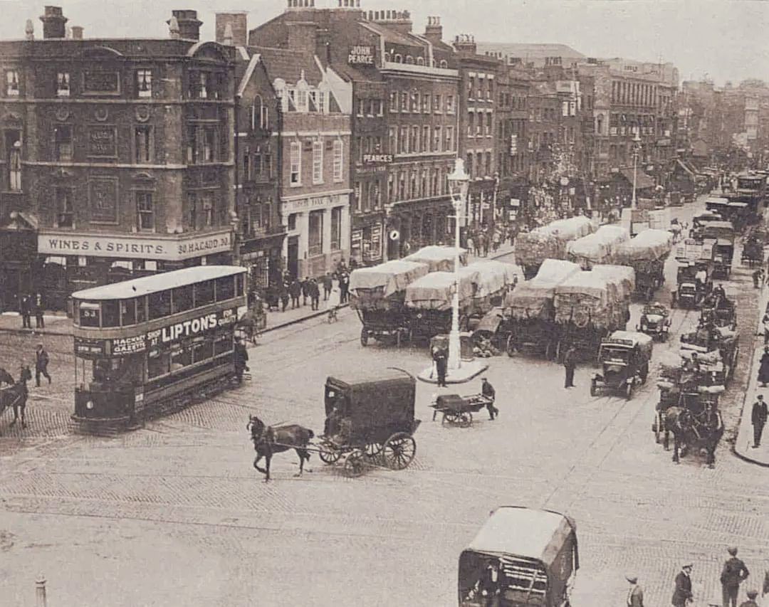 A photograph from circa 1927 of Hay Market, Whitechapel London