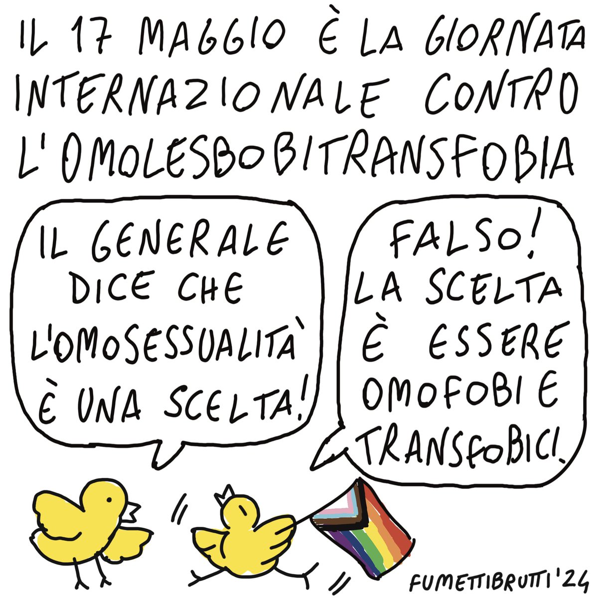 Stelle domani 17 maggio è la giornata internazionale contro l’omolesbobitransfobia 🏳️‍⚧️🏳️‍🌈💖 vignetta del giovedì su @repubblica