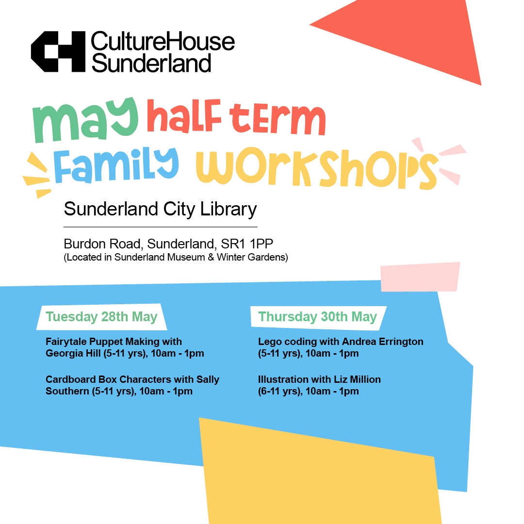 🎨 Don't miss our May half-term family workshops 🗓️ 28 & 30 May 📍 Location: Sunderland City Library (located in Sunderland Museum & Winter Gardens) Unleash your creativity and have a blast with hands-on activities for everyone. Secure your place now: orlo.uk/3hAEA